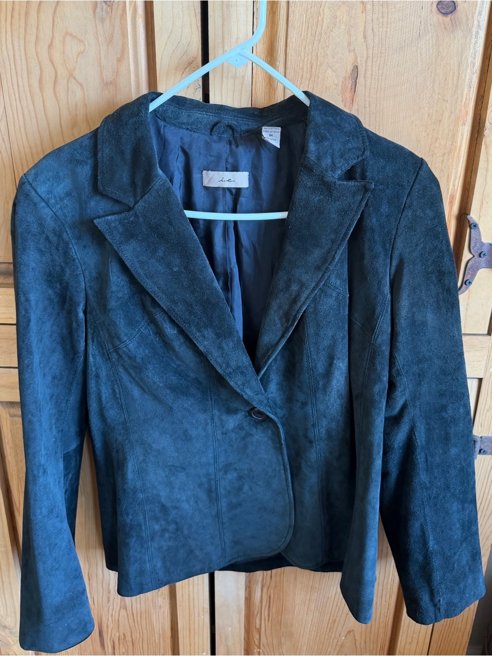 Women's Black Suede Blazer Jacket